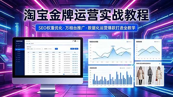 【精】2026 淘宝金牌运营实战教程，SEO权重优化万相台推广，数据化运营爆款打造全教学-副业吧
