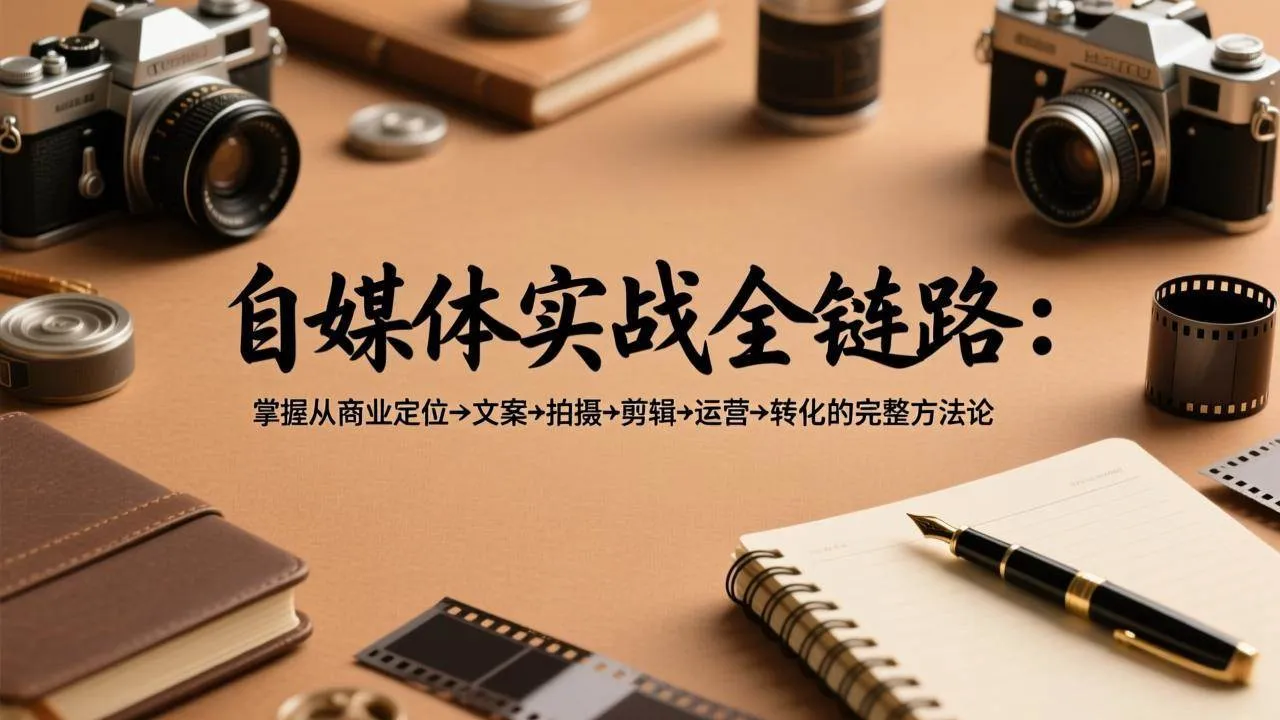 （17586期）自媒体实战全链路：掌握从商业定位→文案→拍摄→剪辑→运营→转化的完整方法论-副业吧