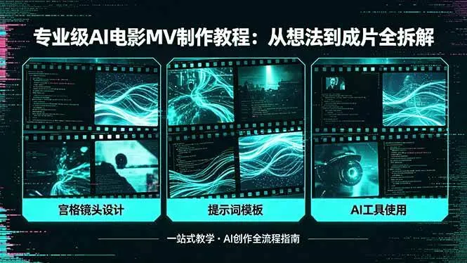 （18295期）专业级AI电影MV制作教程，从想法到成片全拆解，宫格镜头+提示词模板+AI工具一站式教学-副业吧