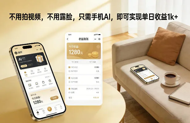 不用拍视频，不用露脸，只需手机AI，即可实现单日收益1k+【揭秘】-副业吧