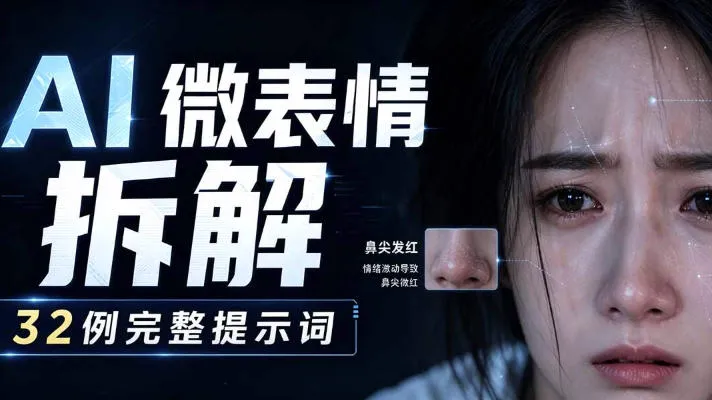 AI微表情拆解提示词合集,精准调控AI角色表情,可直接复用,0基础也能调出影视级表情变化-副业吧