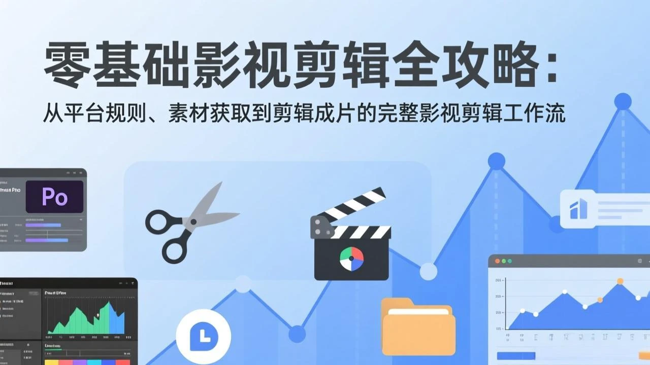 【精】零基础影视剪辑全攻略：从平台规则、素材获取到剪辑成片的完整影视剪辑工作流-副业吧