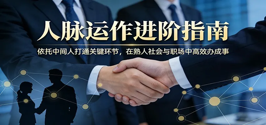 付费文章：人脉运作进阶指南，依托中间人打通关键环节，在熟人社会与职场中高效办成事-副业吧