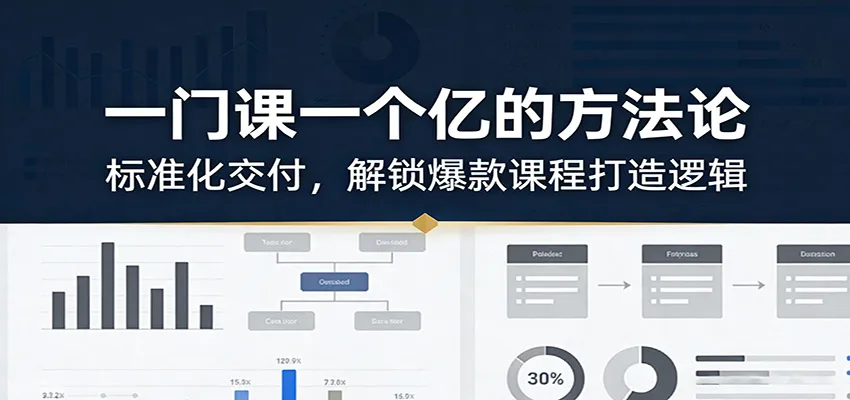 一门课一个亿的方法论:标准化交付,解锁爆款课程打造逻辑-副业吧
