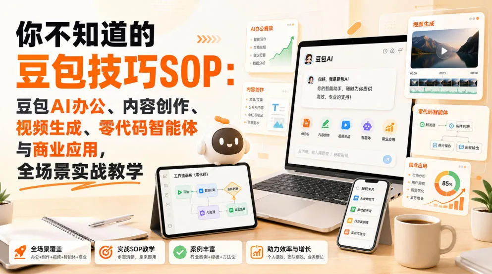 你不知道的豆包技巧SOP:豆包AI办公、内容创作、视频生成、零代码智能体与商业应用,全场景实战教学-副业吧