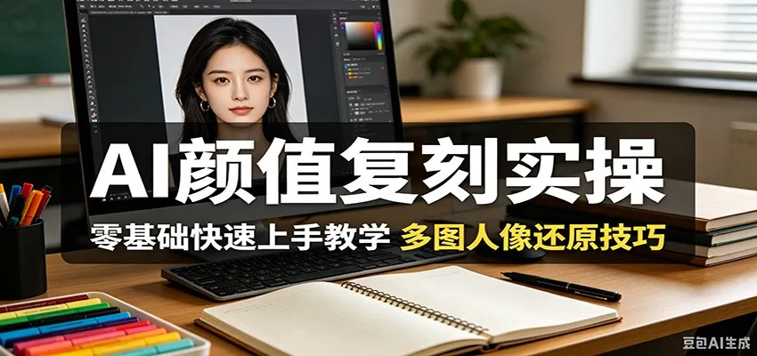 AI颜值复刻实操，零基础快速上手教学，多图人像还原技巧-副业吧