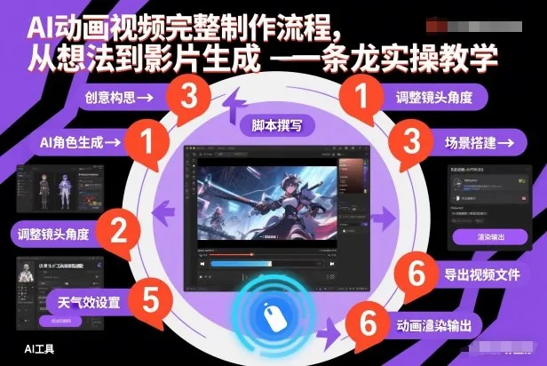 AI动画视频完整制作流程,从想法到影片生成一条龙实操教学-副业吧