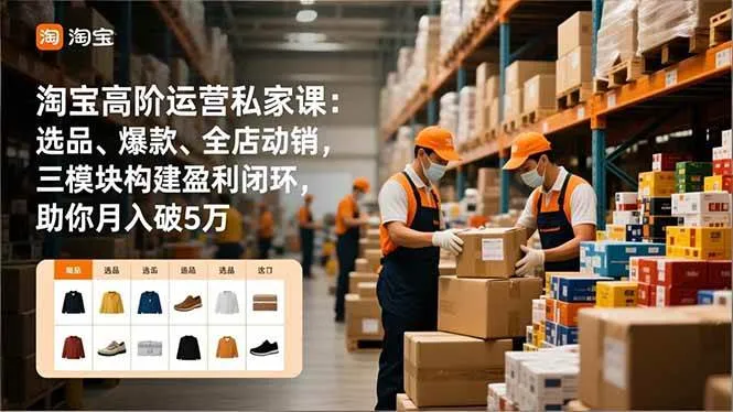 （16934期）淘宝高阶运营私家课：选品、爆款、全店动销，三模块构建盈利闭环，助你月入破5万（更新12月）-副业吧