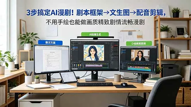 (18866期)3步搞定AI漫剧!剧本框架→文生图→配音剪辑,不用手绘也能做画质精致剧情流畅漫剧-副业吧