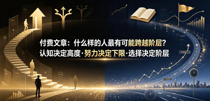 付费文章:什么样的人最有可能跨越阶层?认知决定高度·努力决定下限·选择决定阶层-副业吧