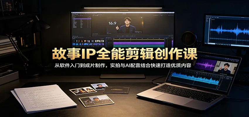 故事IP全能剪辑创作课:从软件入门到成片制作,实拍与AI配音结合快速打造优质内容-副业吧