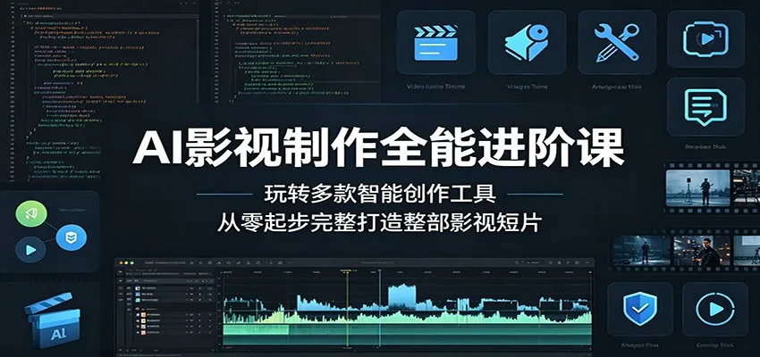 AI影视制作全能进阶课:玩转多款智能创作工具,从零起步完整打造整部影视短片-副业吧