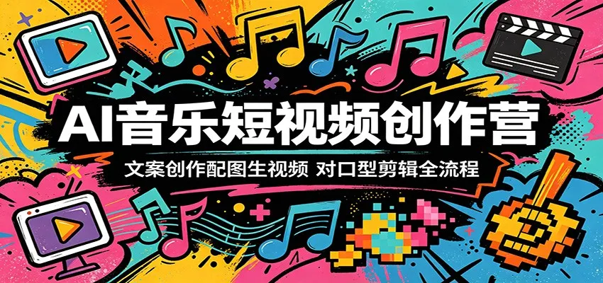 AI音乐短视频创作营：文案创作配图生视频，对口型剪辑全流程-副业吧