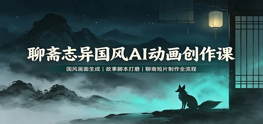 聊斋志异国风AI动画创作课：国风画面生成，故事脚本打磨，聊斋短片制作全流程-副业吧