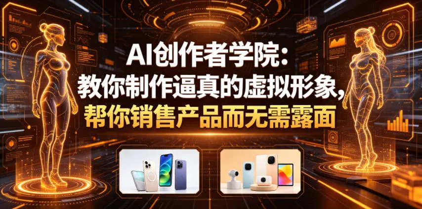 AI创作者学院:教你制作逼真的虚拟形象,帮你销售产品而无需露面【原创双语字幕】-副业吧