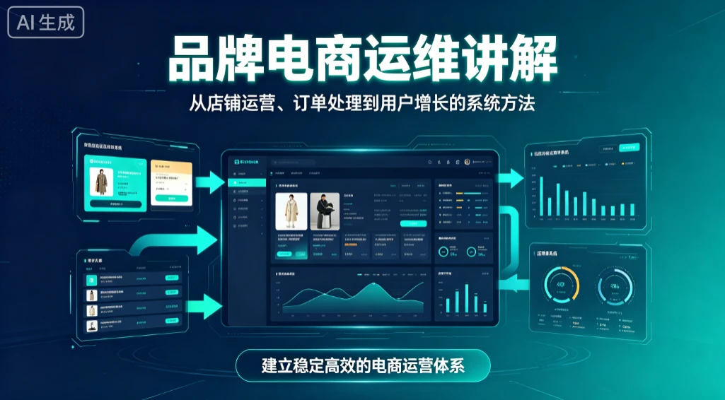 品牌电商运维讲解,从店铺运营、订单处理到用户增长的系统方法-副业吧