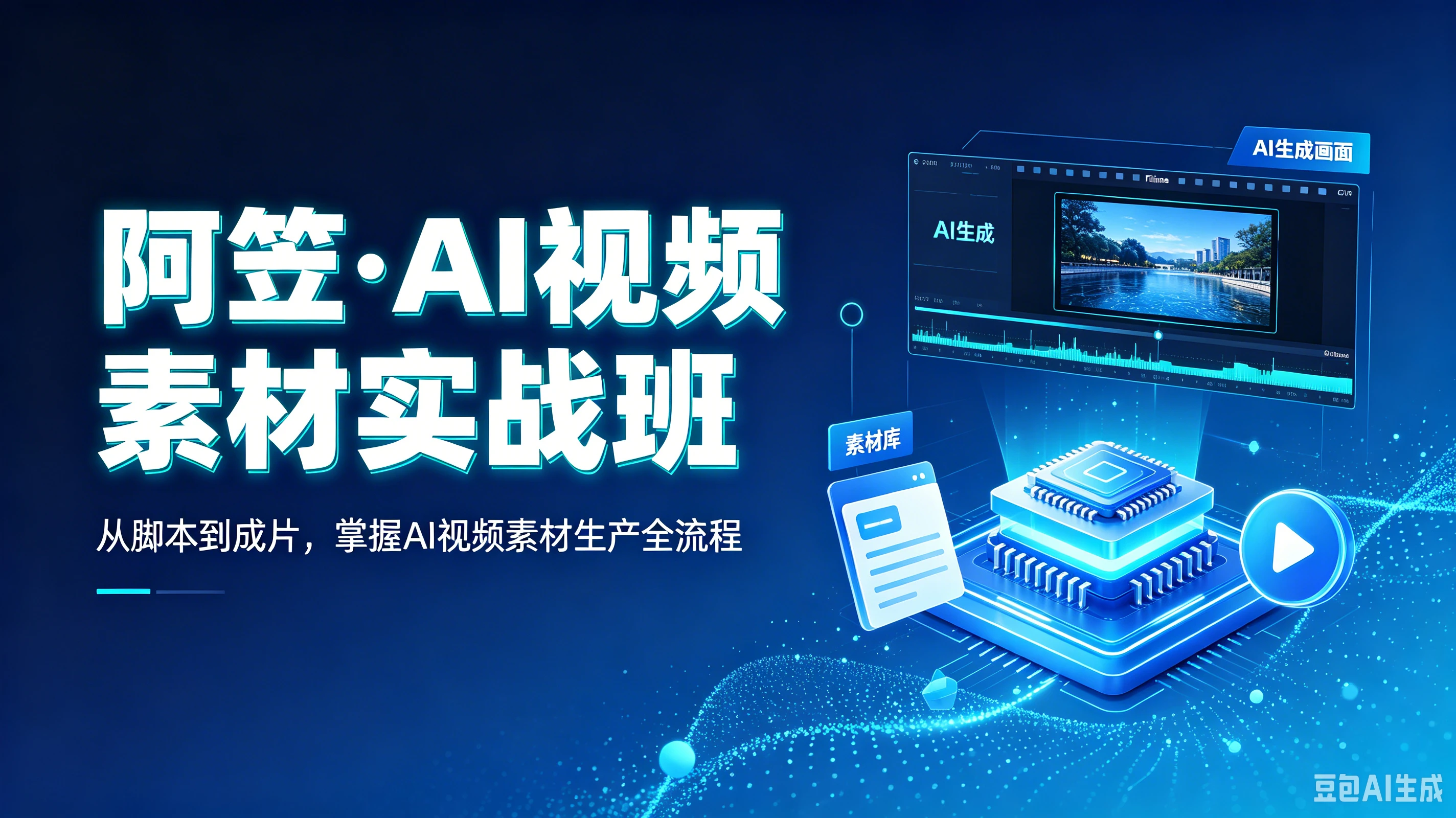 【精】阿笠·AI视频素材实战班,从脚本到成片,掌握AI视频素材生产全流程-副业吧