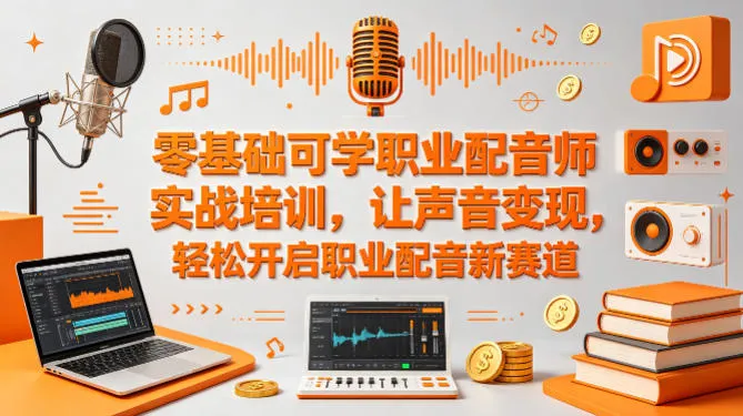 零基础可学职业配音师实战培训，让声音变现，轻松开启职业配音新赛道-副业吧