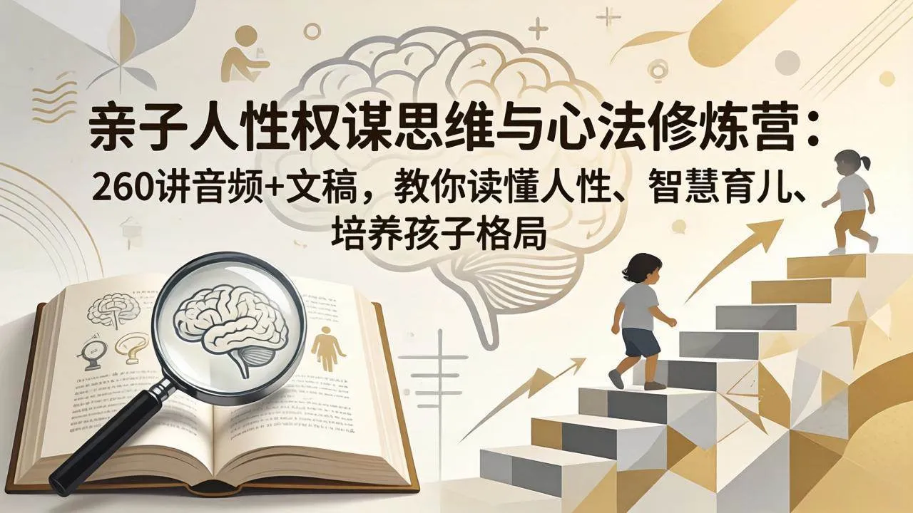 （18076期）亲子人性权谋思维与心法修炼营：260讲音频+文稿，教你读懂人性、智慧育儿、培养孩子格局-副业吧