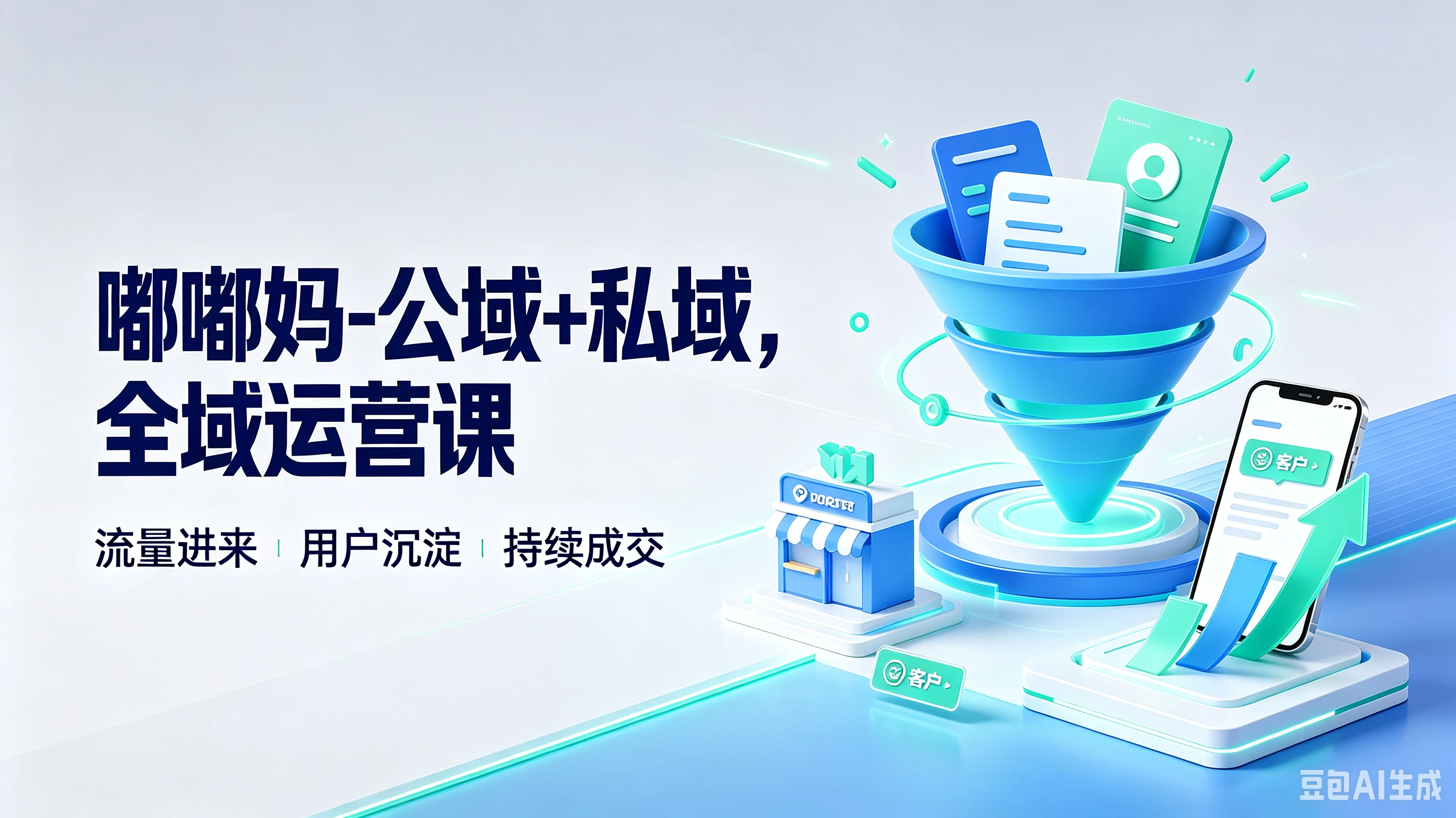 【精】嘟嘟妈-公域+私域,全域运营课,流量进来、用户沉淀,持续成交-副业吧