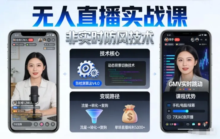 宝子哥无人直播实战课,非实时防风技术,聚焦抖音快手等平台直播带货,轻松开启直播变现之路(更新2026年08月06日)-副业吧