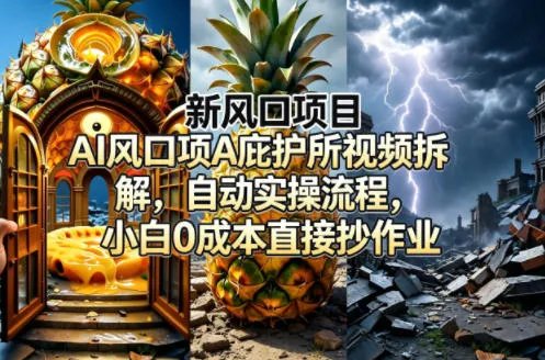 新风口项目AI庇护所视频拆解，自动实操流程，小白0成本直接抄作业-副业吧