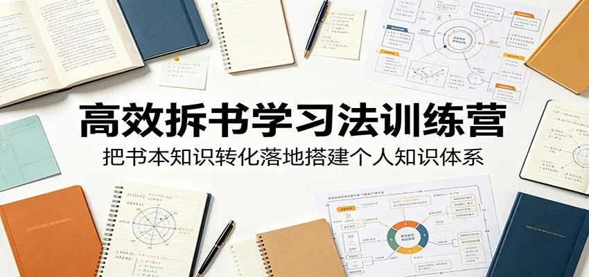 高效拆书学习法训练营，把书本知识转化落地搭建个人知识体系-副业吧