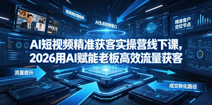 AI短视频精准获客实操营6月10-14号线下课,2026用AI赋能老板高效流量获客-副业吧