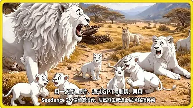 （18137期）用一张普通图片，通过GPT写剧情，再用Seedance 2.0做动态演绎，居然能生成迪士尼风格搞笑动画-副业吧