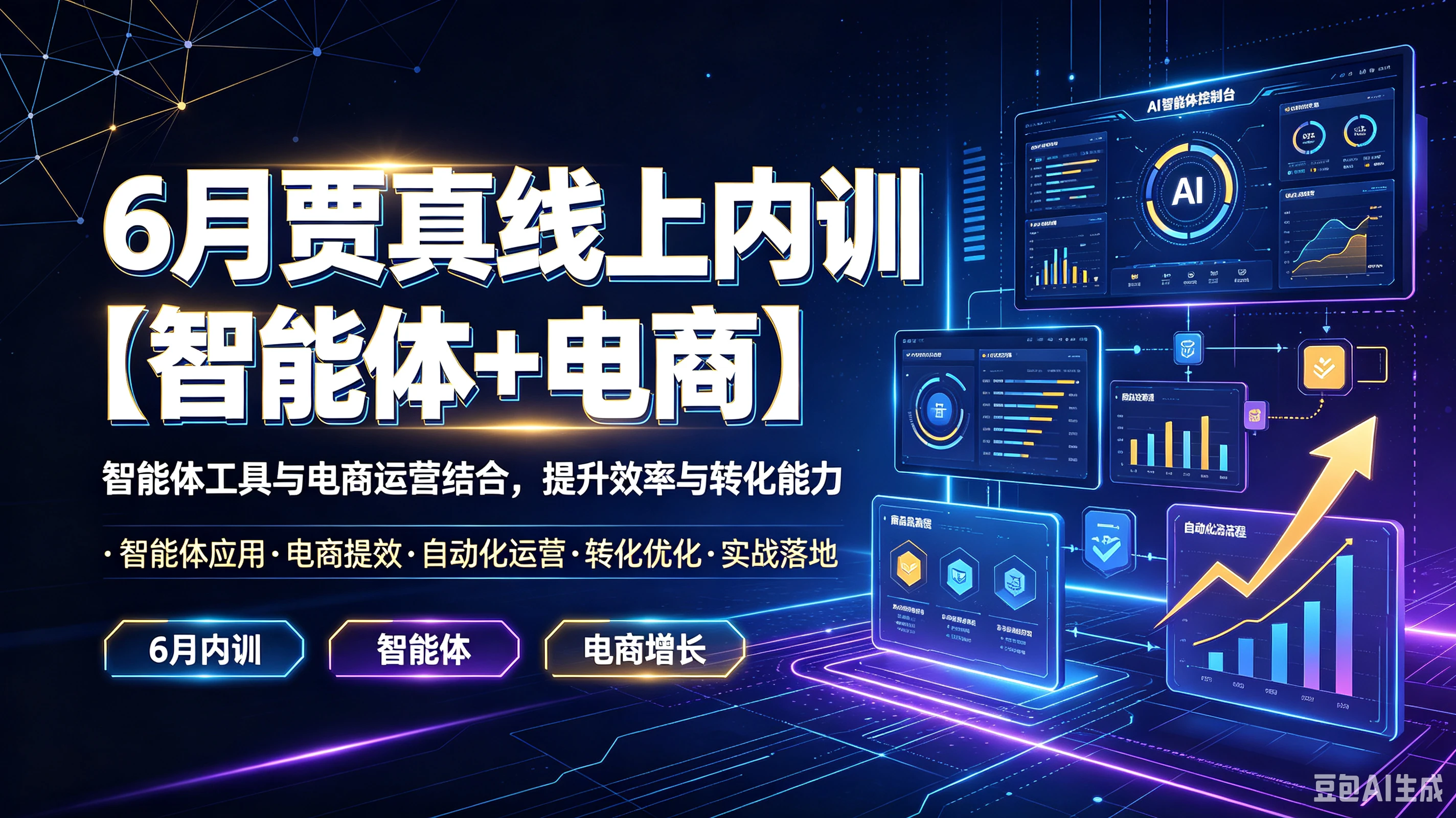 【精】6月贾真线上内训【智能体+电商】智能体工具与电商运营结合,提升效率与转化能力,智能体应用、电商提效、自动化运营、转化优化、实战落地-副业吧