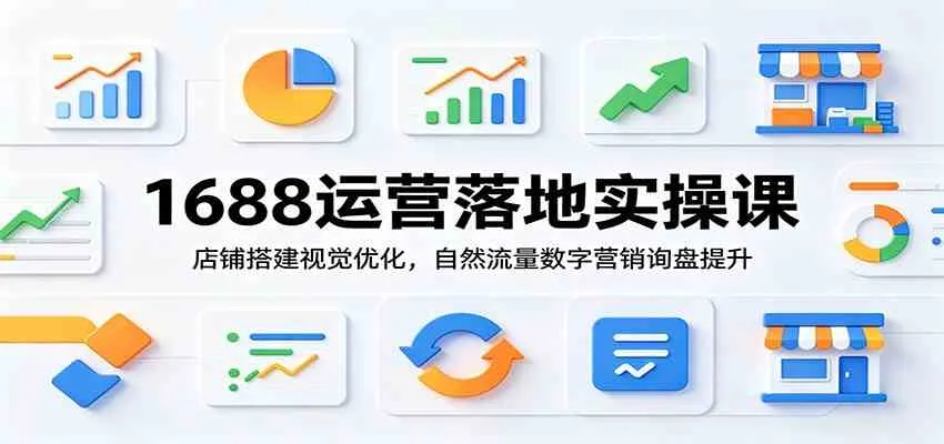 1688运营落地实操课:店铺搭建视觉优化,自然流量数字营销询盘提升-副业吧