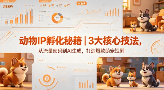 动物IP孵化秘籍｜3大核心技法，从流量密码到AI生成，打造爆款萌宠短剧-副业吧