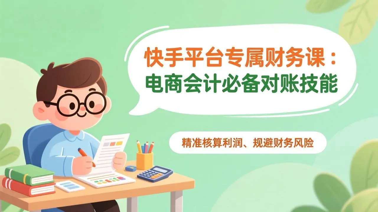 （17167期）快手平台专属财务课：电商会计必备对账技能，精准核算利润、规避财务风险-副业吧