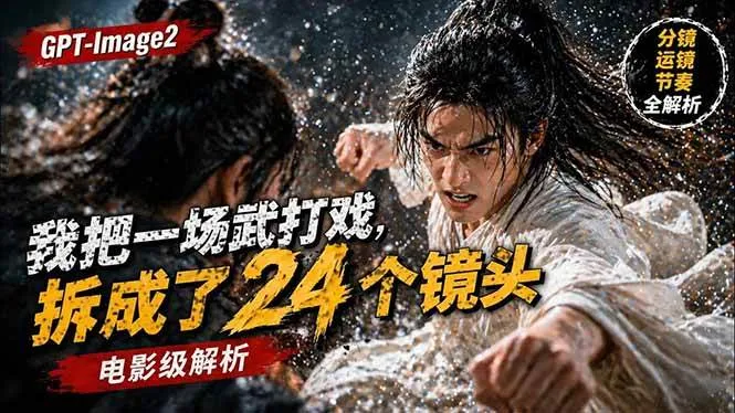 （18212期）用GPT-Image2，把一段武打对决拆成24个连续镜头，从人物建立、动作衔接、运镜节奏，到情绪爆发-副业吧