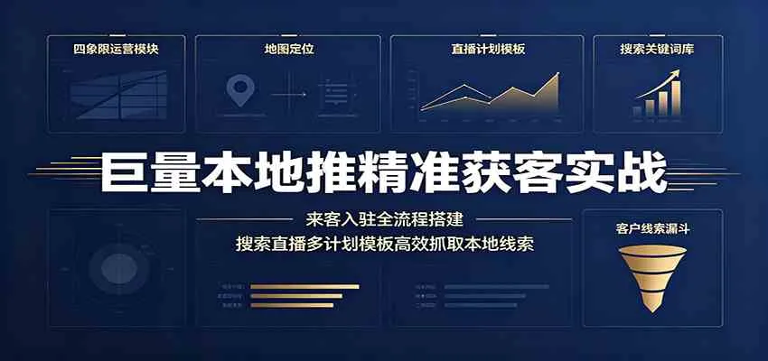 巨量本地推精准获客实战:来客入驻全流程搭建,搜索直播多计划模板高效抓取本地线索-副业吧