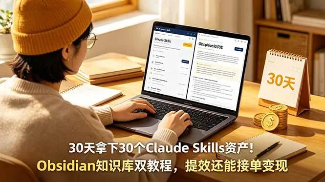 (18886期)30天拿下30个Claude Skills资产!Obsidian知识库双教程,提效还能接单变现-副业吧