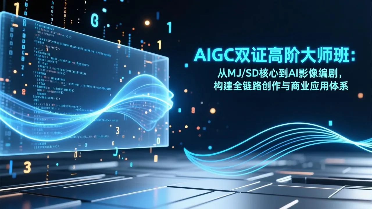 【精】AIGC双证高阶大师班：从MJ/SD核心到AI影像编剧，构建全链路创作与商业应用体系-副业吧