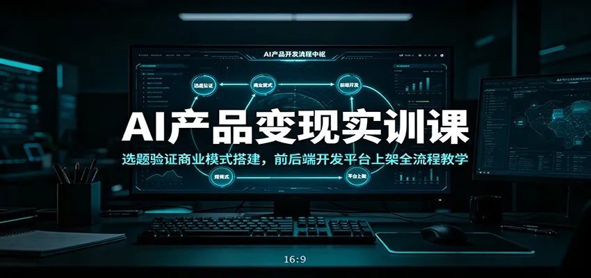 AI产品变现实训课:选题验证商业模式搭建,前后端开发平台上架全流程教学-副业吧