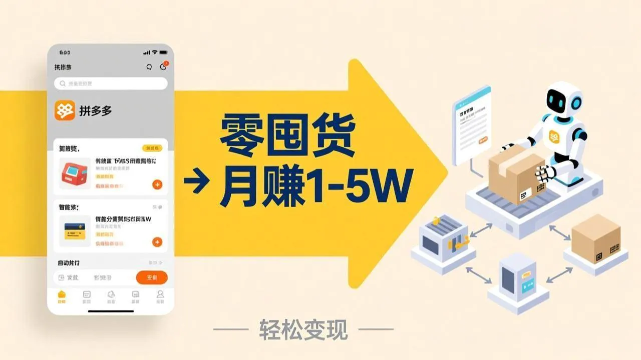 （17490期）不用囤货不用跑单！拼多多虚拟玩法，机器人管理发货和客服，帮你月赚 1-5W-副业吧