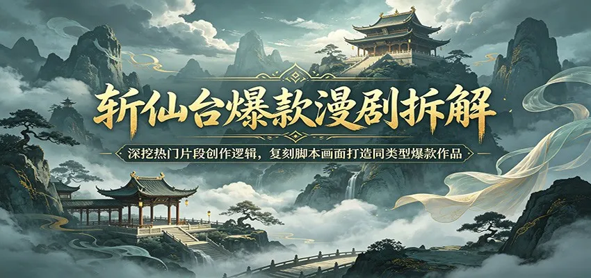 斩仙台爆款漫剧拆解:深挖热门片段创作逻辑,复刻脚本画面打造同类型爆款作品-副业吧