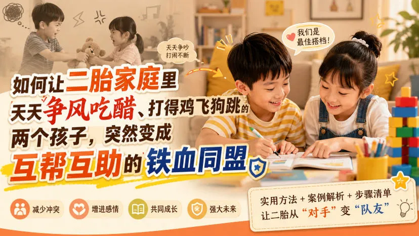 付费文章:如何让二胎家庭里天天争风吃醋、打得鸡飞狗跳的两个孩子,突然变成互帮互助的铁血同盟?-副业吧