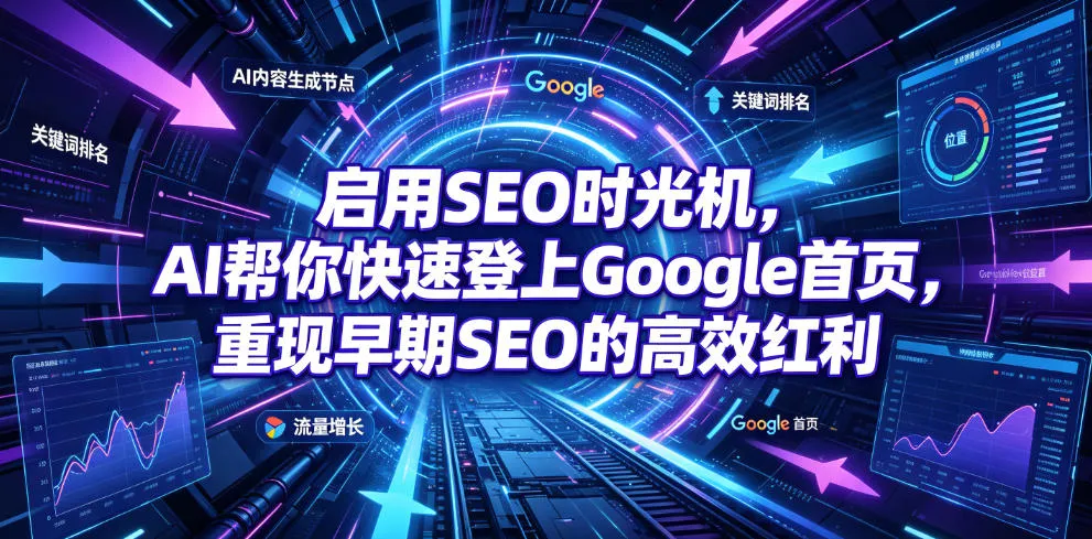 启用SEO时光机,AI帮你快速登上Google首页,重现早期SEO的高效红利【原创双语字幕】-副业吧