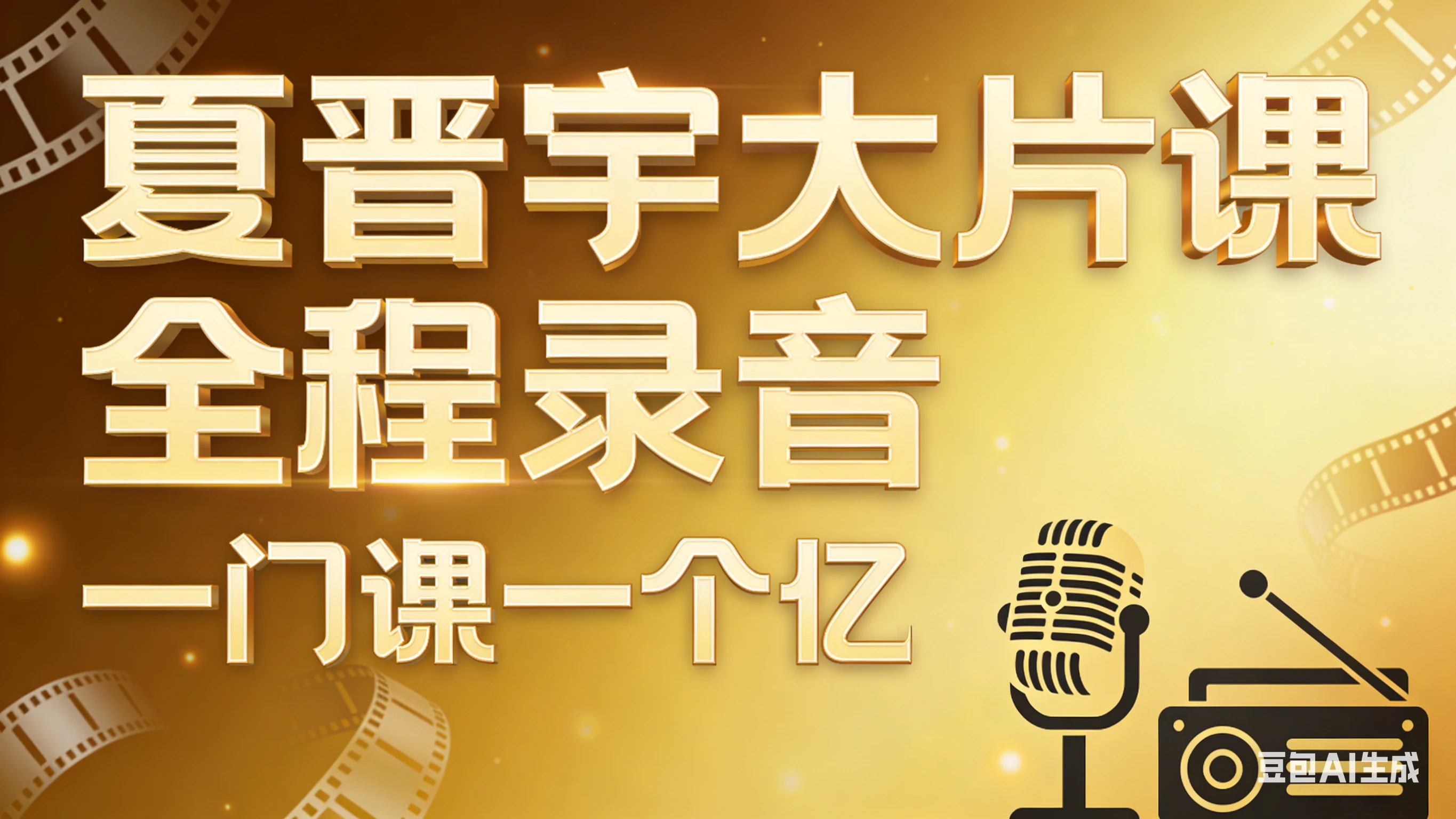 【精】夏晋宇大片课全程录音，一门课一个亿-副业吧