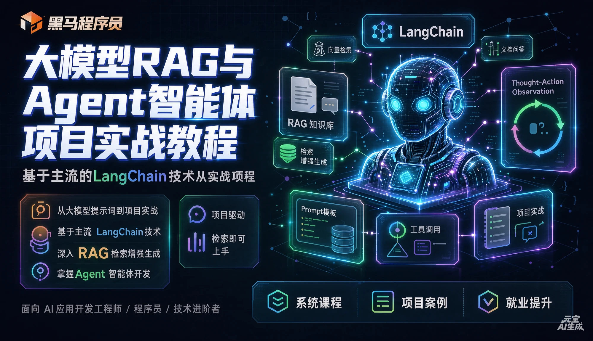 【精】黑马程序员大模型RAG与Agent智能体项目实战教程,基于主流的LangChain技术从大模型提示词到实战项目-副业吧