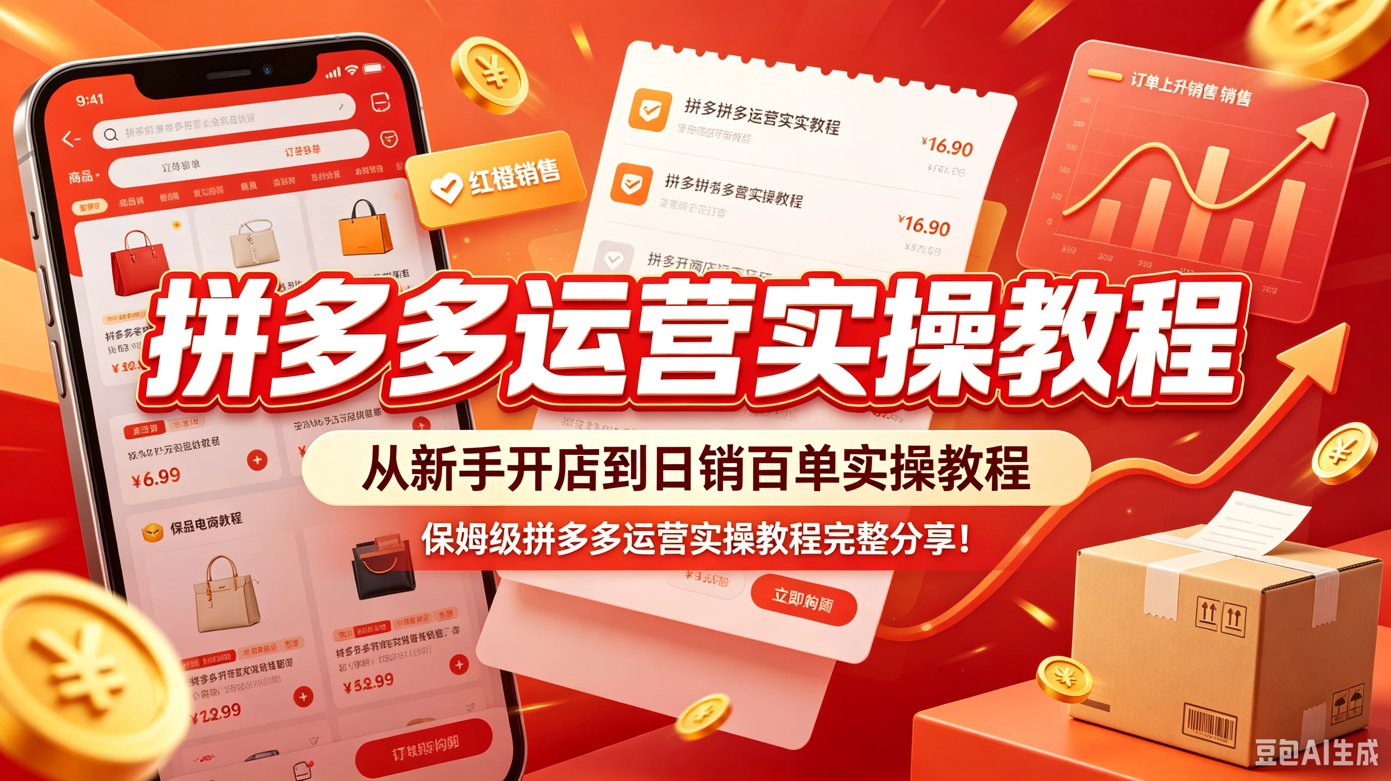 【精】拼多多运营实操教程，从新手开店到日销百单实操教程，保姆级拼多多运营实操教程完整分享！-副业吧