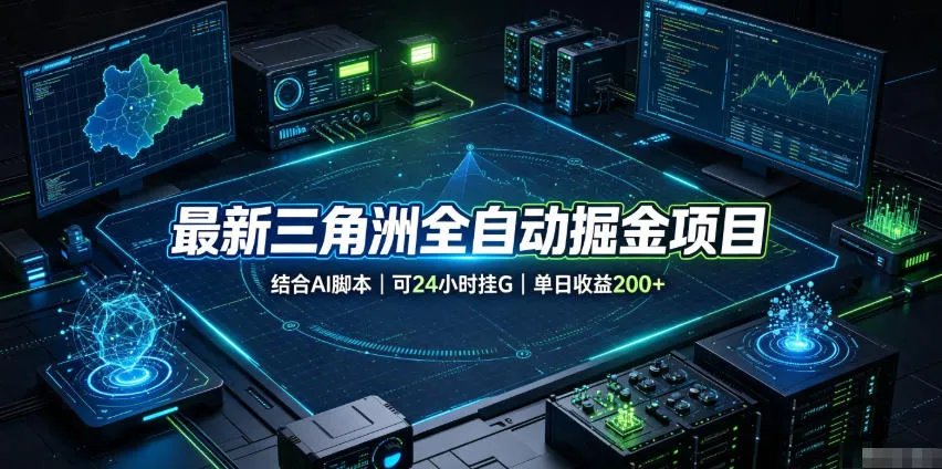 最新三角洲全自动掘金项目,结合AI脚本,可24小时挂G,单日收益200+【揭秘】-副业吧