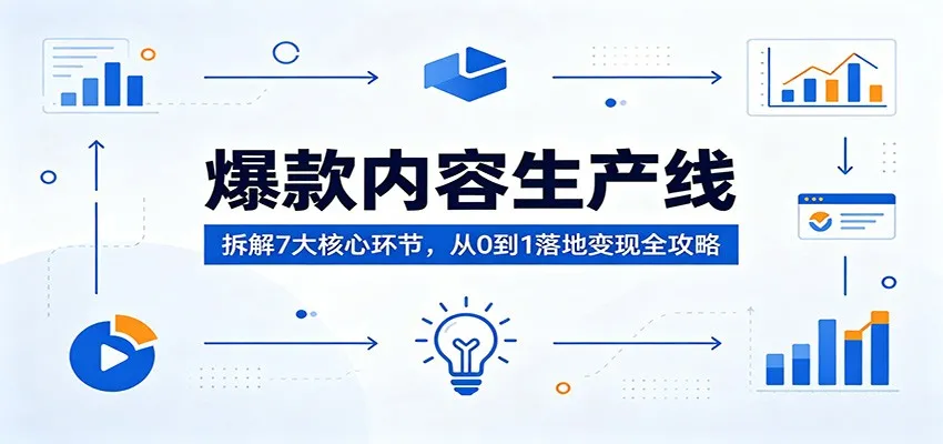 爆款内容生产线：拆解7大核心环节，从0到1落地变现全攻略-副业吧