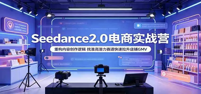 Seedance2.0电商实战营：重构内容创作逻辑，找准高潜力赛道快速拉升店铺GMV-副业吧