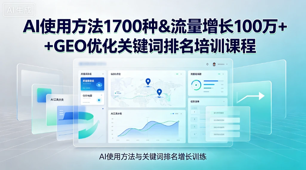 【精】Ai使用方法1700种&流量增长100万+GEO优化关键词排名培训课程-副业吧
