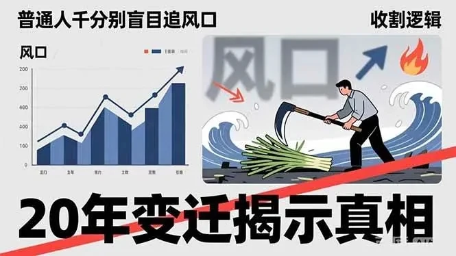 付费文章：普通人千万别盲目追风口，20年变迁揭示真相，看懂收割逻辑才能避免成为接盘侠-副业吧